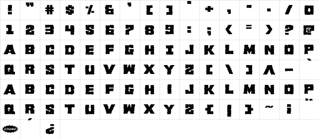 King Commando Expanded Expanded font glyphpreview