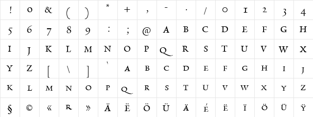 RialtoDF-PiccoloCaps Regular font glyphpreview