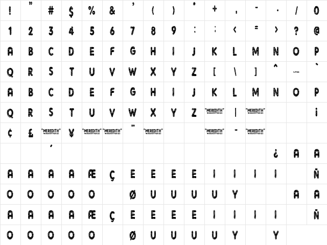 Meredith Regular font glyphpreview