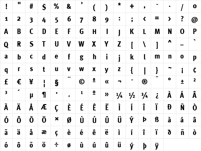MetaCond ExtraBold font glyphpreview