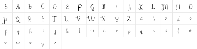 Chrisyard Script Regular font glyphpreview