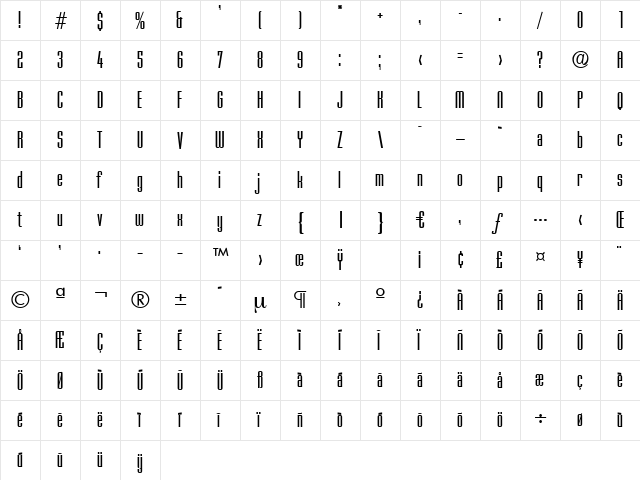OrlandoRegular Regular font glyphpreview