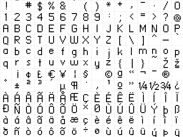 standard 09_56 Regular font glyphpreview