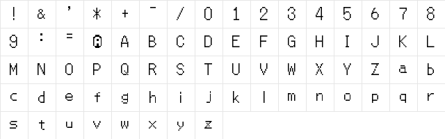 MMBNThin Regular font glyphpreview