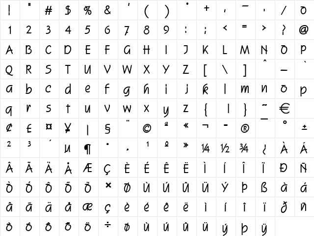 ScrollHeavy Normal font glyphpreview