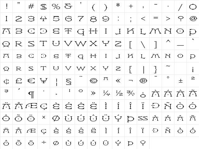 FlexionPro Regular font glyphpreview