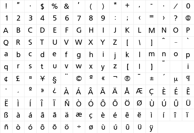 Quebec-Serial-Medium Regular font glyphpreview
