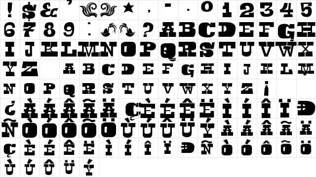 Toeris Slab font glyphpreview