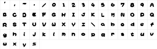 Yoshi's Story (game text) (BRK) Regular font glyphpreview