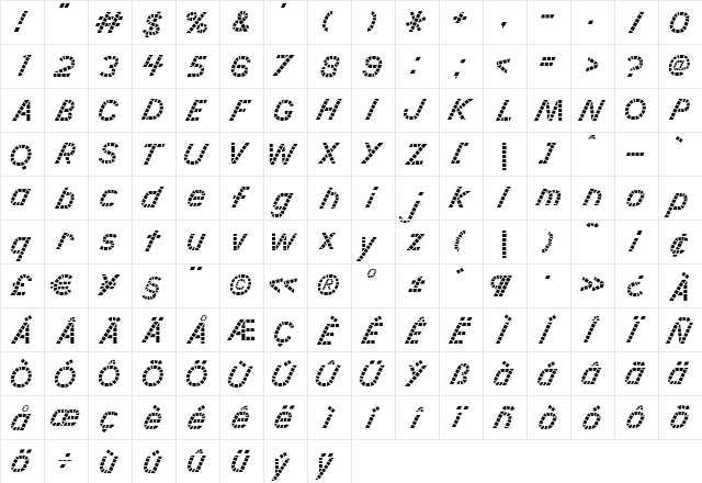 UnionSquare Regular font glyphpreview