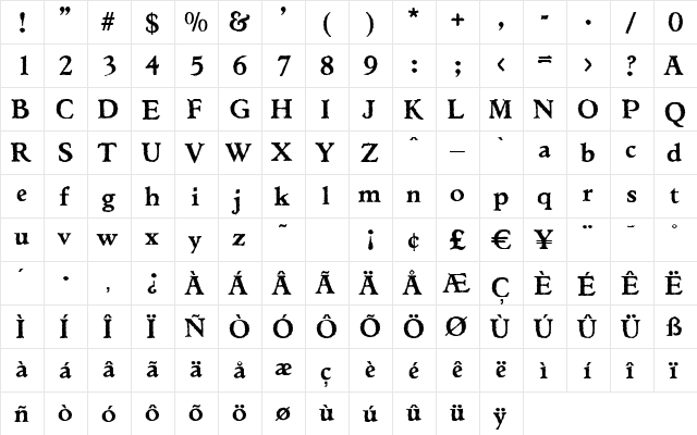 Tico Regular font glyphpreview