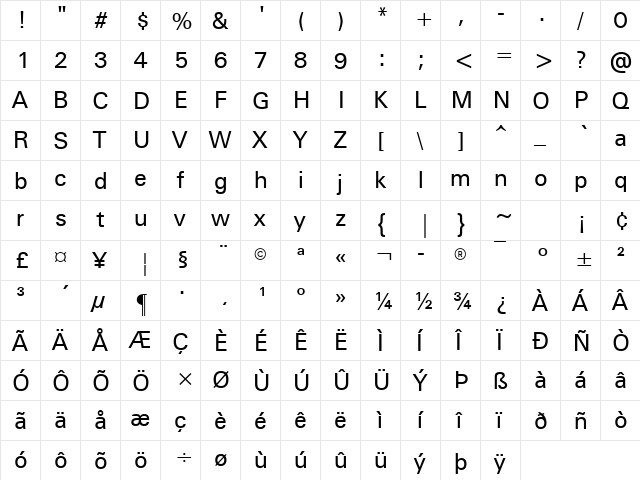MilkyWay Regular font glyphpreview
