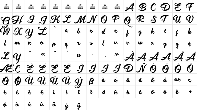 Shity Chats Personal Use Regular font glyphpreview