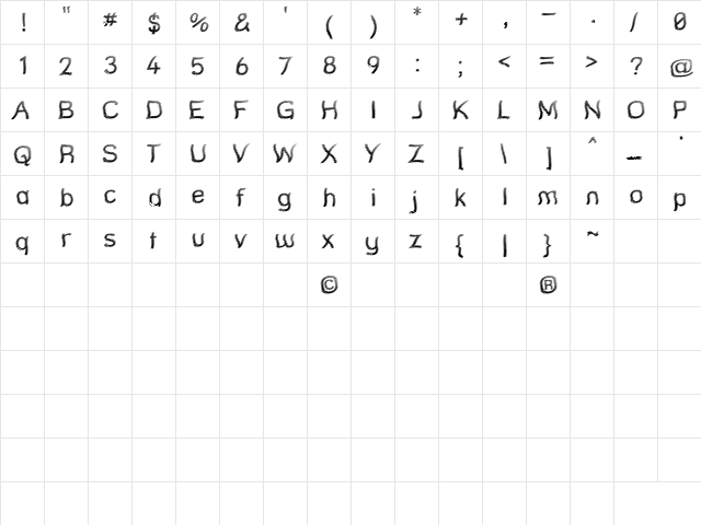 Street Quaked Regular font glyphpreview