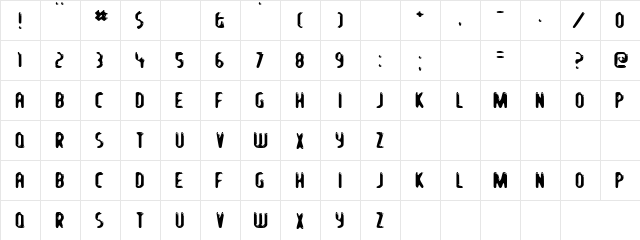 Chocolate Regular font glyphpreview