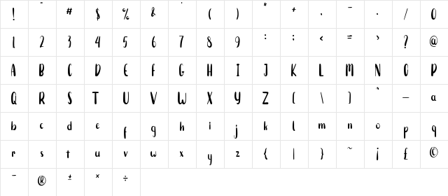 Sweet Marshmallow Regular font glyphpreview