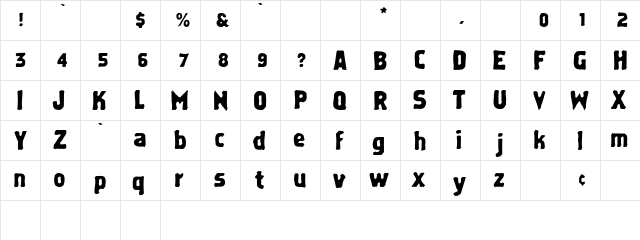 Erodefont Regular font glyphpreview