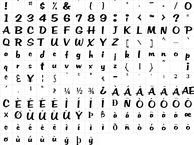 Em Regular font glyphpreview