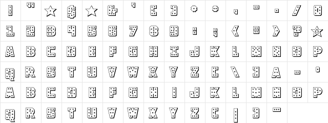 Knievel 3D Regular font glyphpreview