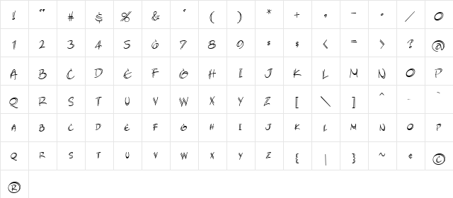AtlandSketches BB Regular font glyphpreview