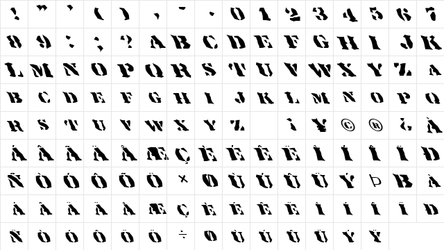FZ WACKY 17 LEFTY Normal font glyphpreview