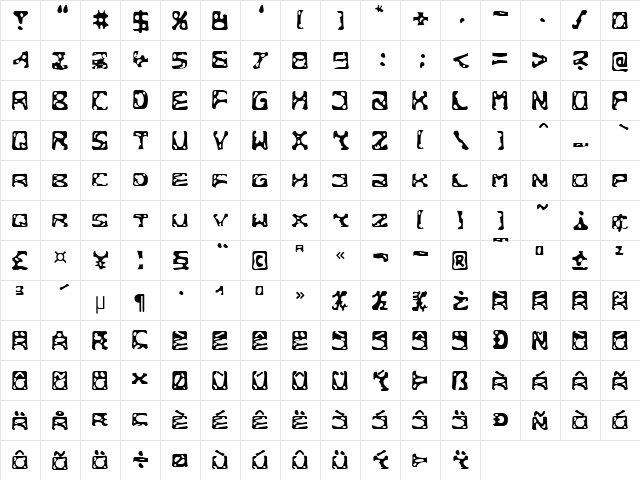 Cheesehard Becker Normal font glyphpreview