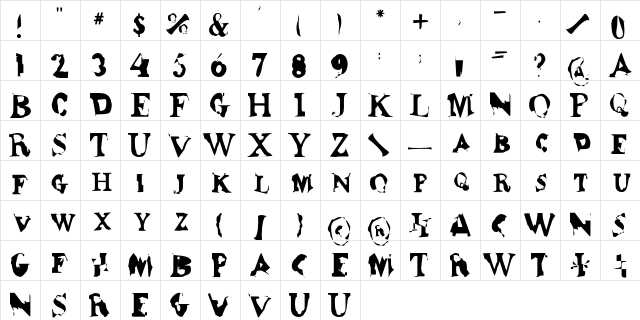 Erosive Regular font glyphpreview