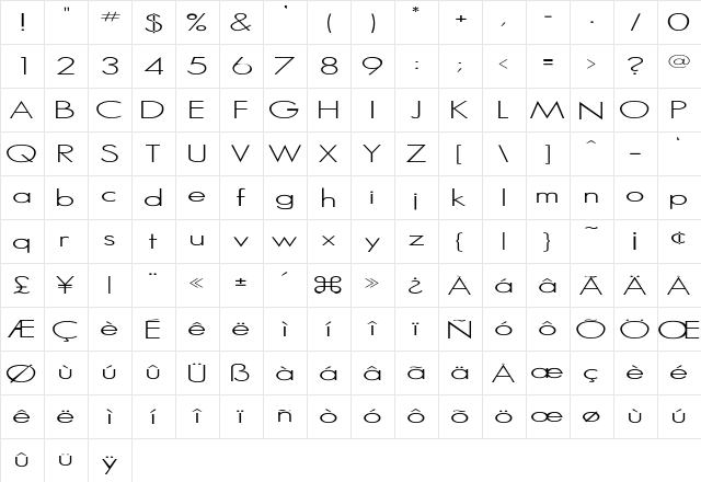 MicroSerif-Light Regular font glyphpreview