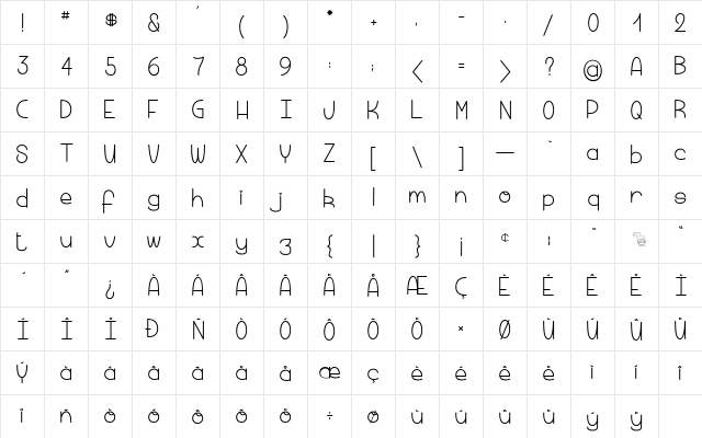Macaroni & Cheese Regular font glyphpreview