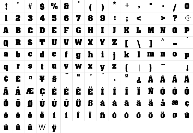 Archer Bold font glyphpreview