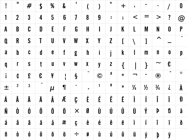 AlternateGothic2 BT Regular font glyphpreview