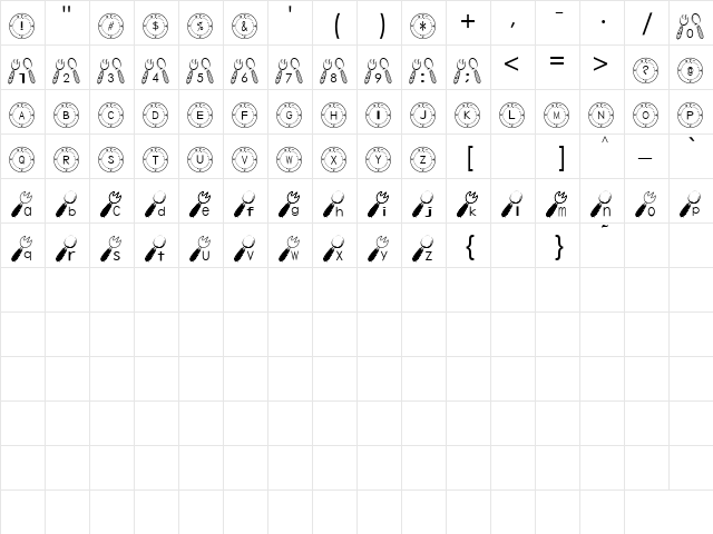 Tableware Font Regular font glyphpreview