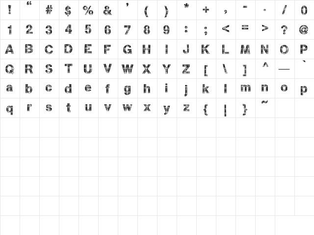 Scartan  Floaben Regular font glyphpreview