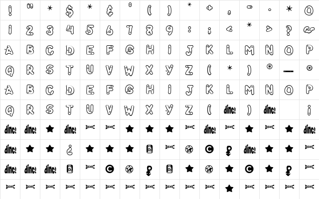 StarryFHope Regular font glyphpreview