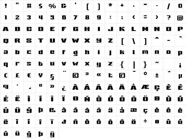 Sneakers Medium Regular font glyphpreview