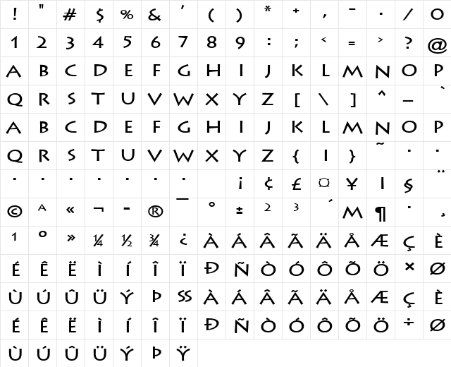 Liste-Extended Bold font glyphpreview