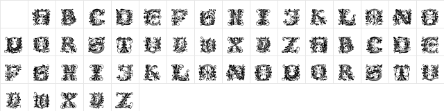 101! Flourish Display CapZ Regular font glyphpreview