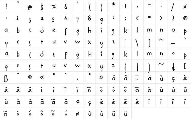 Solea Regular font glyphpreview