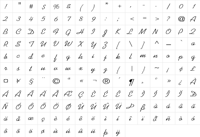 Koala Wd Regular font glyphpreview