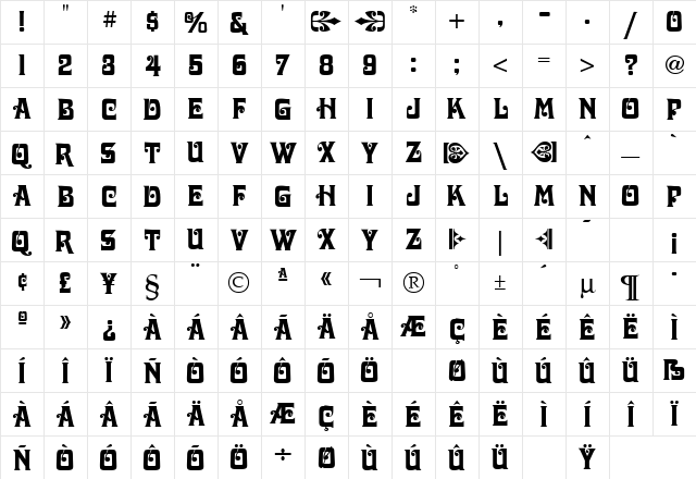 Davida Bold Regular font glyphpreview