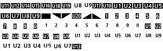 TransitLinie-U Regular font glyphpreview
