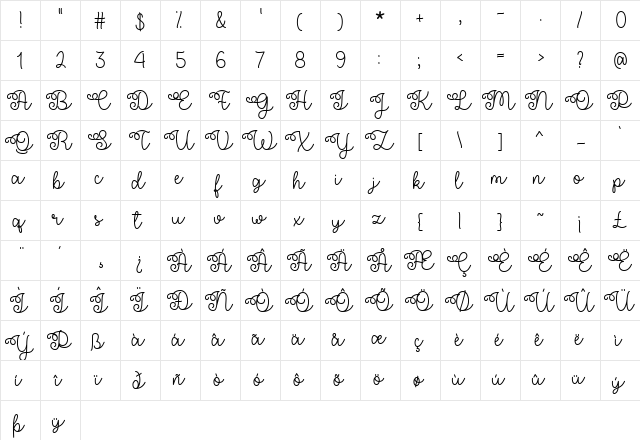 Flower Shop Regular font glyphpreview