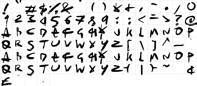 Sick Sketchlings Regular font glyphpreview