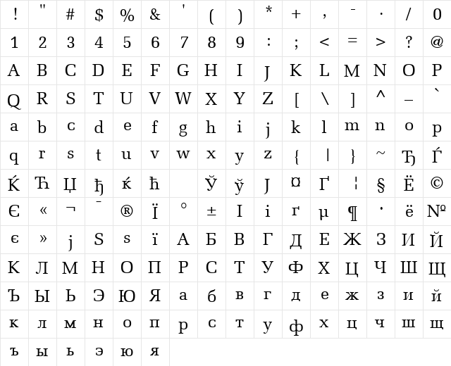 AGMelanie Roman font glyphpreview