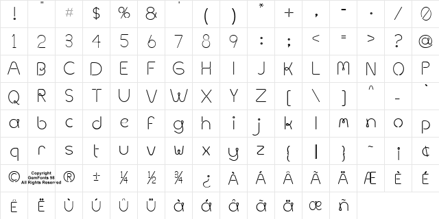 Metal Spagetti Regular font glyphpreview