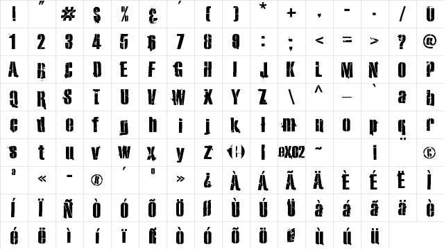 eXO2 Stencil Regular font glyphpreview