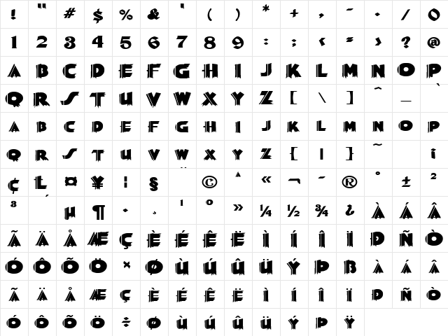 PosterExtended Normal font glyphpreview