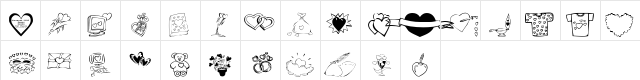 KR Valentines 2006 Ten Regular font glyphpreview