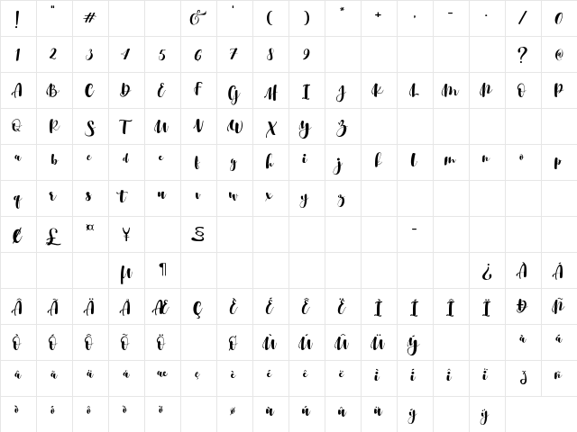 Srikonitta Script Two Regular font glyphpreview