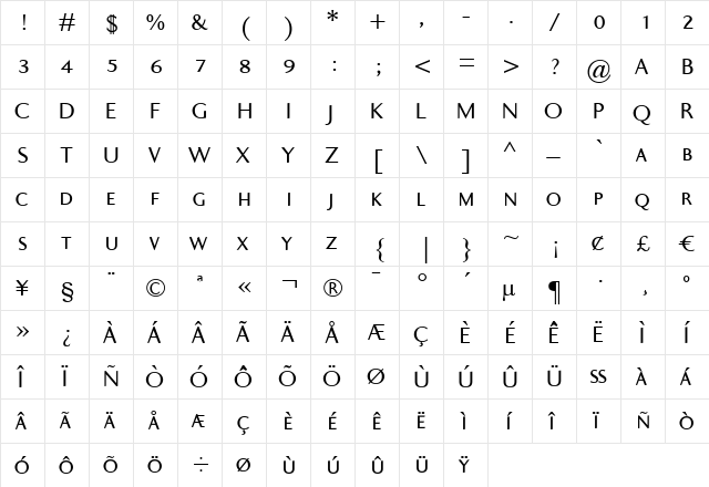 Ela Sans Plain Caps Regular font glyphpreview